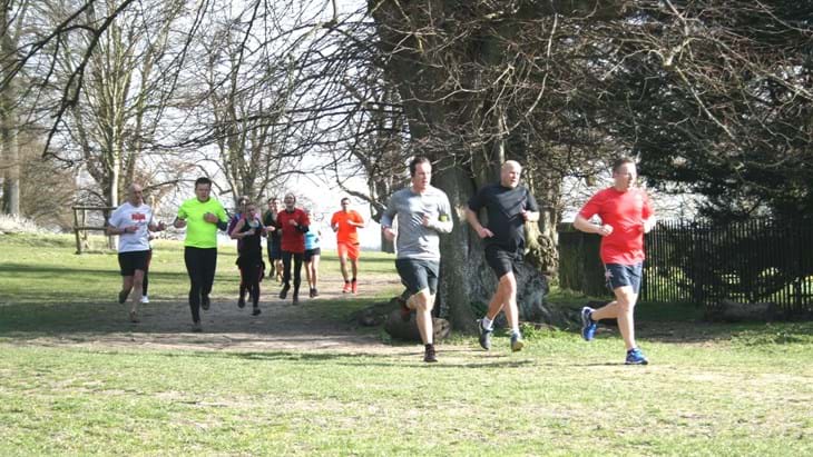 Running at Wimpole Hall parkland