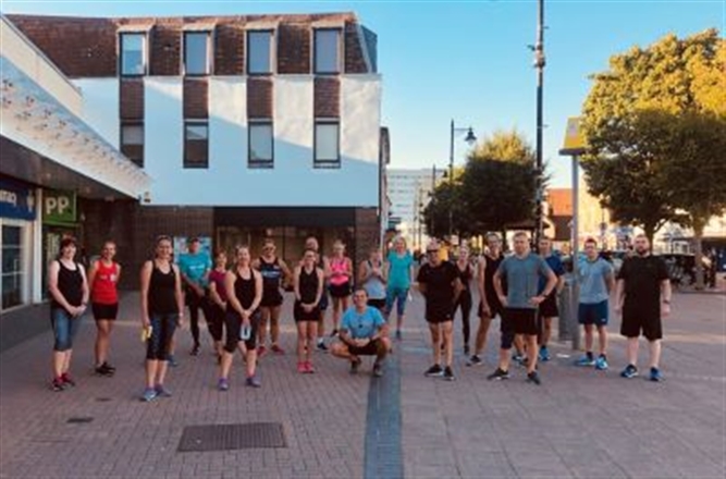 Outside Boots, Hoddesdon High Street - Your Town Runners EN11