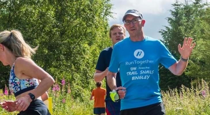 David Robertshaw taking part in group run