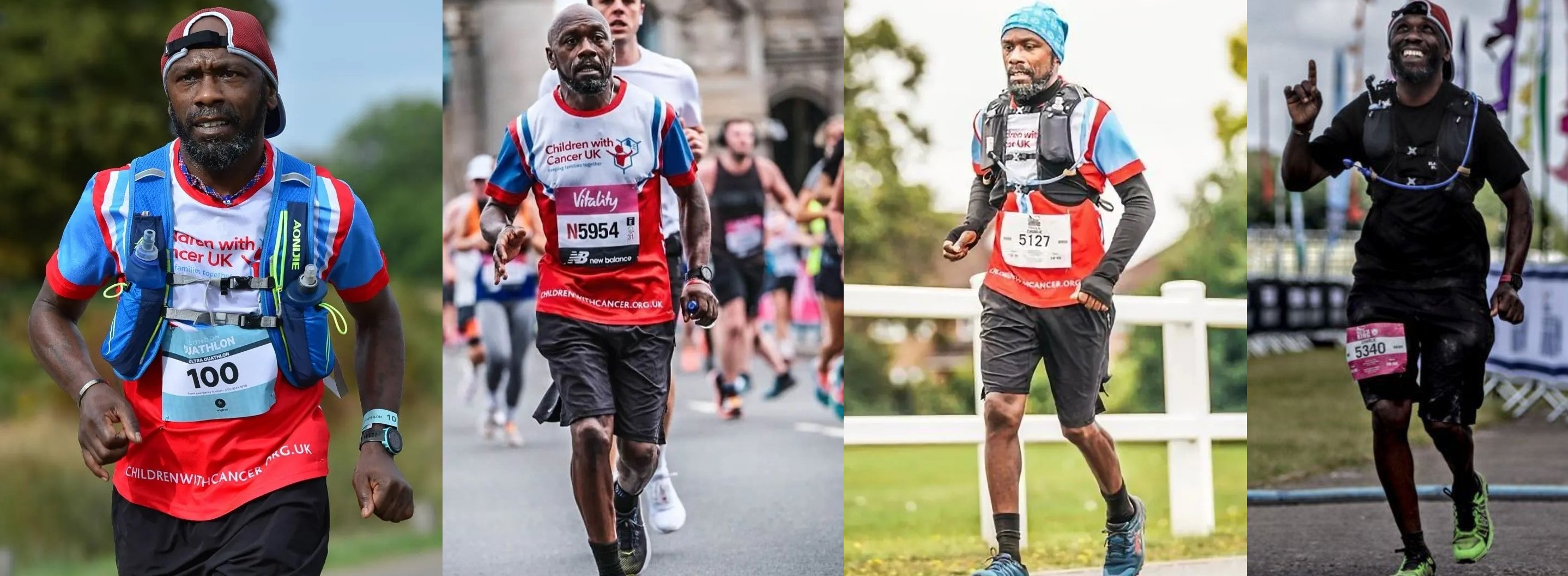 4 photos of Charlie running