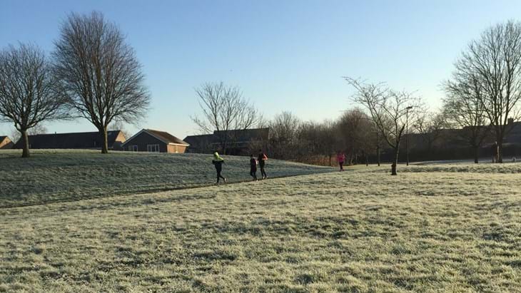 Winter running in Barrs Court park