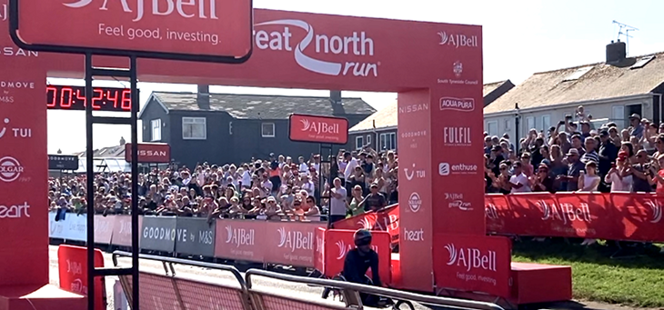 Wheelchair finisher at Great North Run
